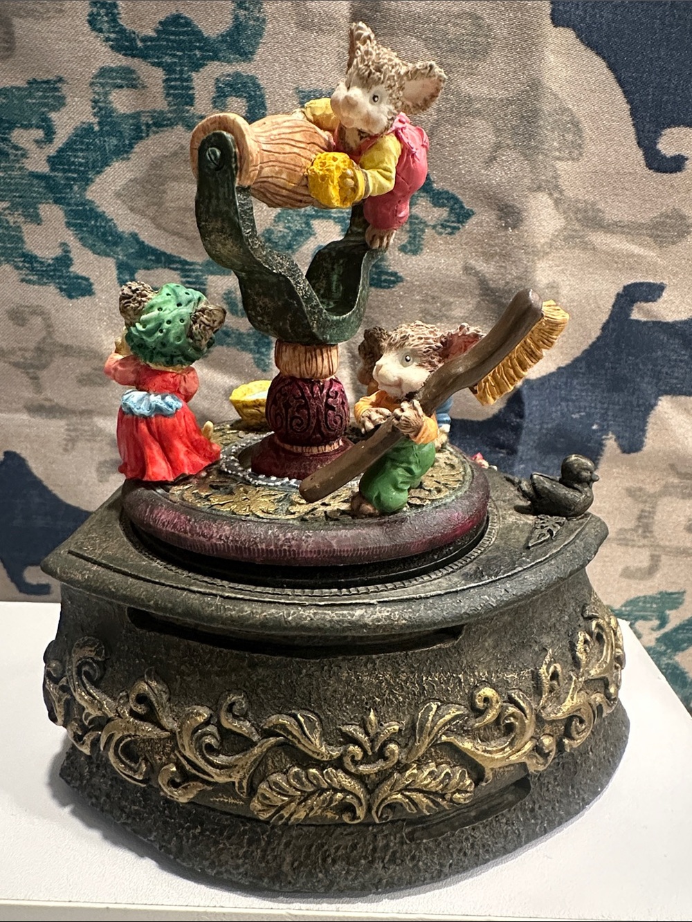 Rare Whimsical Animal Carousel Music Box - Multicolor